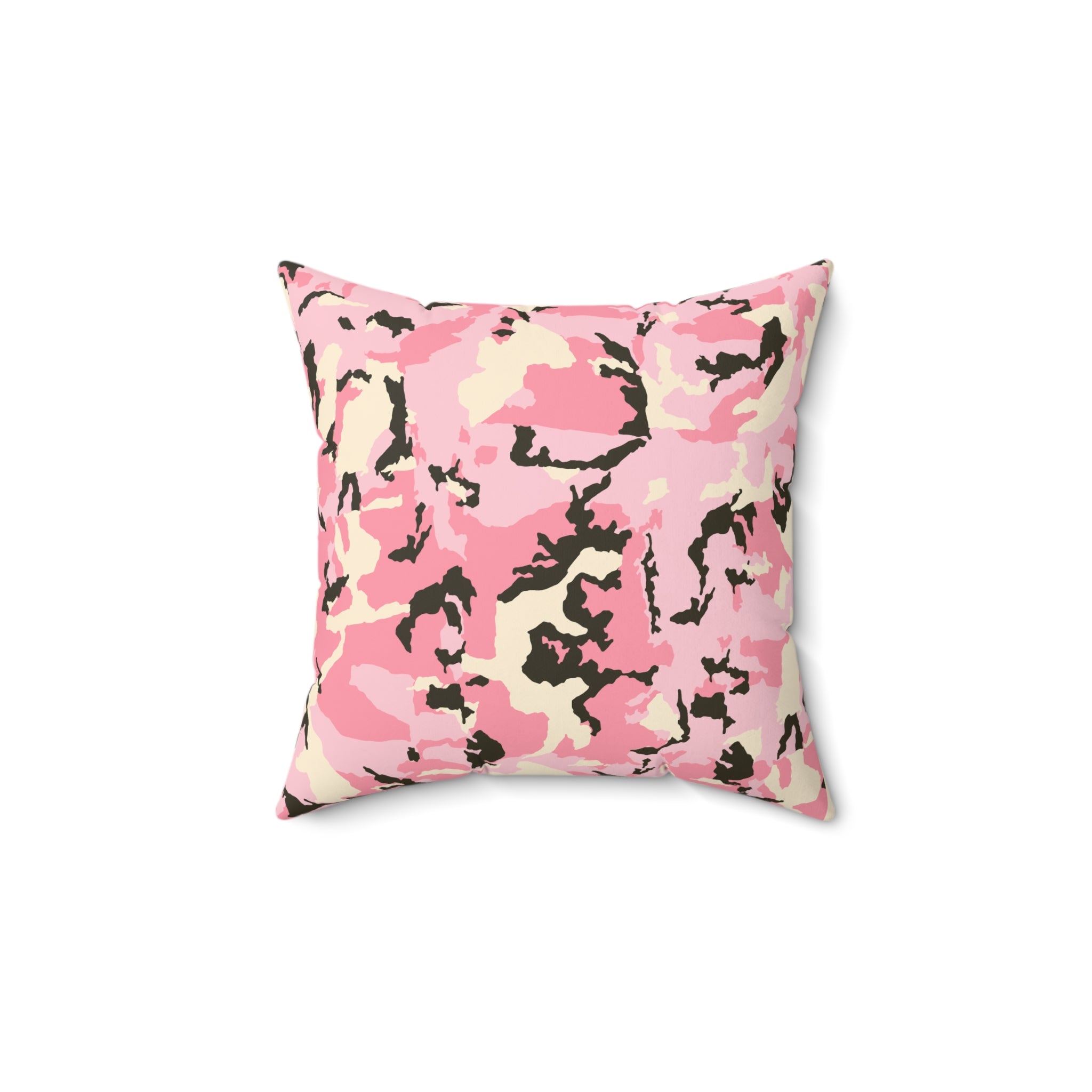 Trendy Pink Camo Square Pillow | Cozy Home Decor